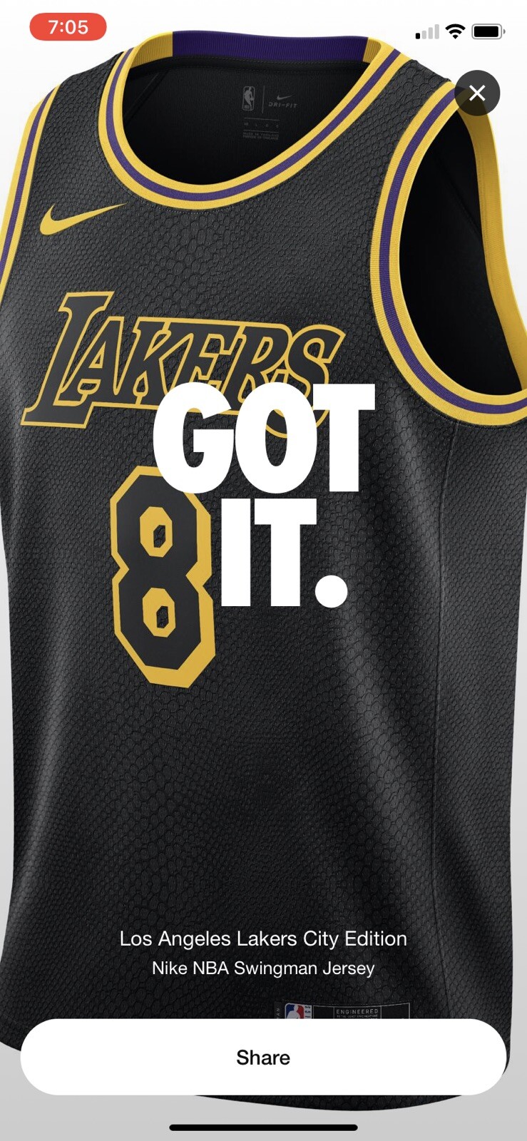 black mamba limited edition jersey